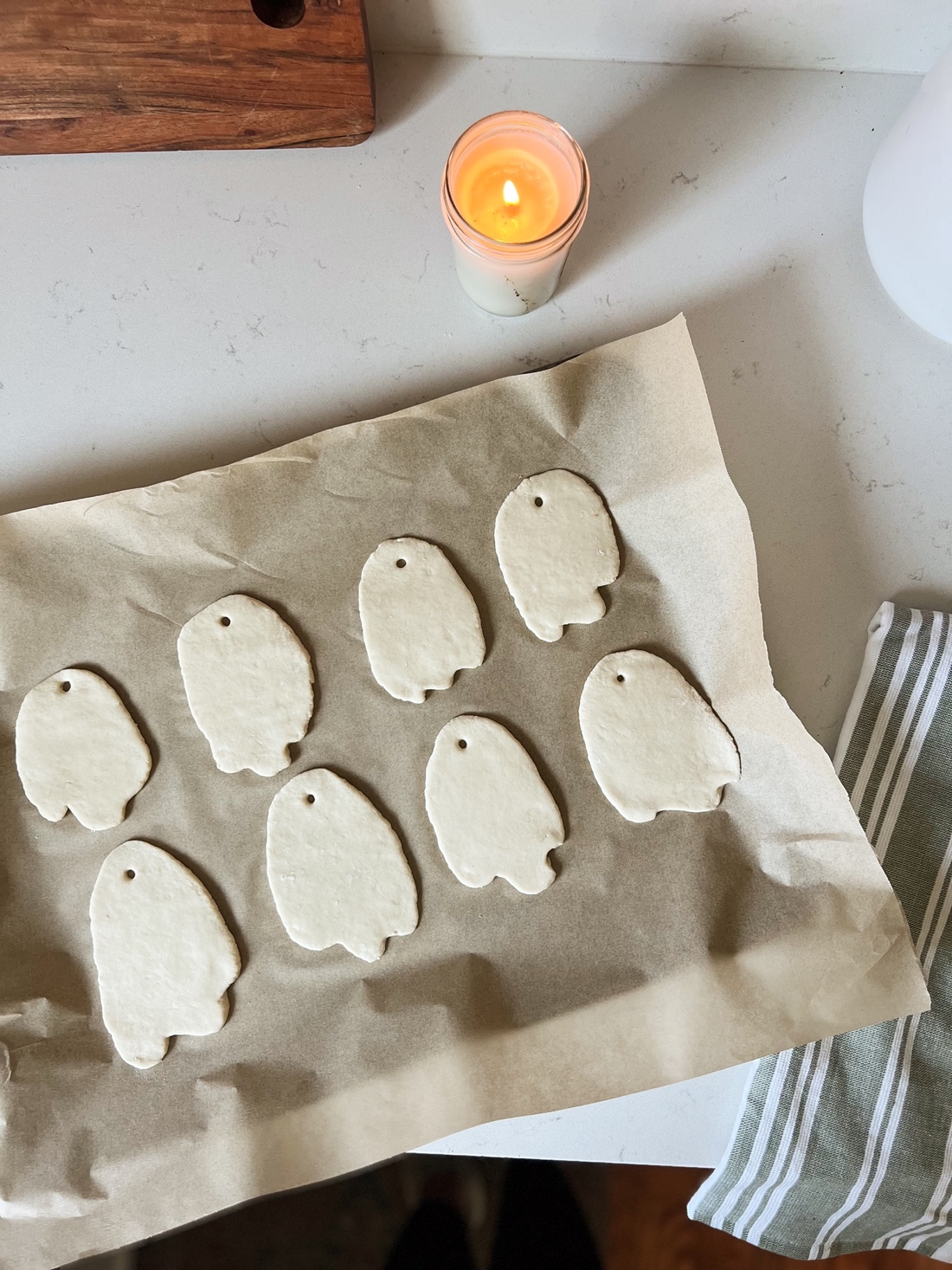 diy salt dough ghost garland