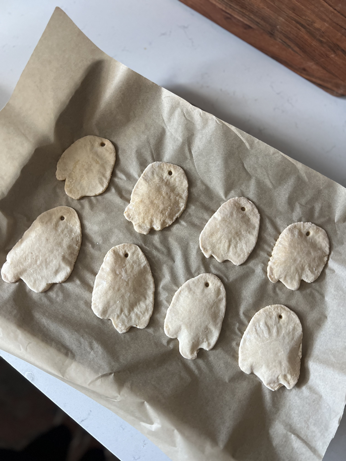 diy salt dough ghost garland